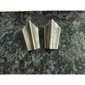 Vintage Mexico Silver 925 Clip-On Earrings With Geometric Design Modernist